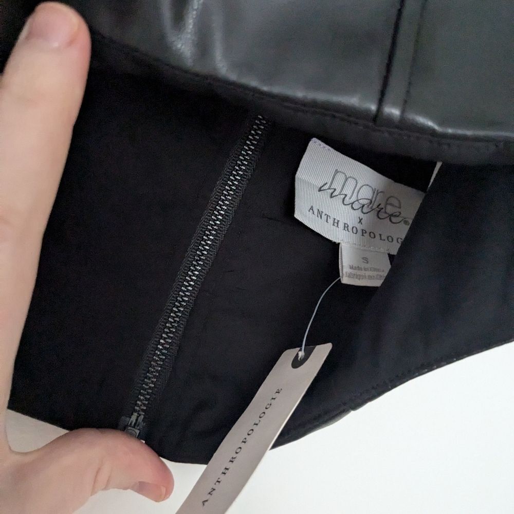 NWT! Anthropologie Mare Mare Black Faux Leather Bustier Top - Picture 6 of 10